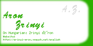 aron zrinyi business card